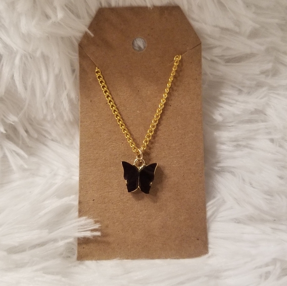 Black Butterfly Necklace 18 Inches - Picture 16 of 16